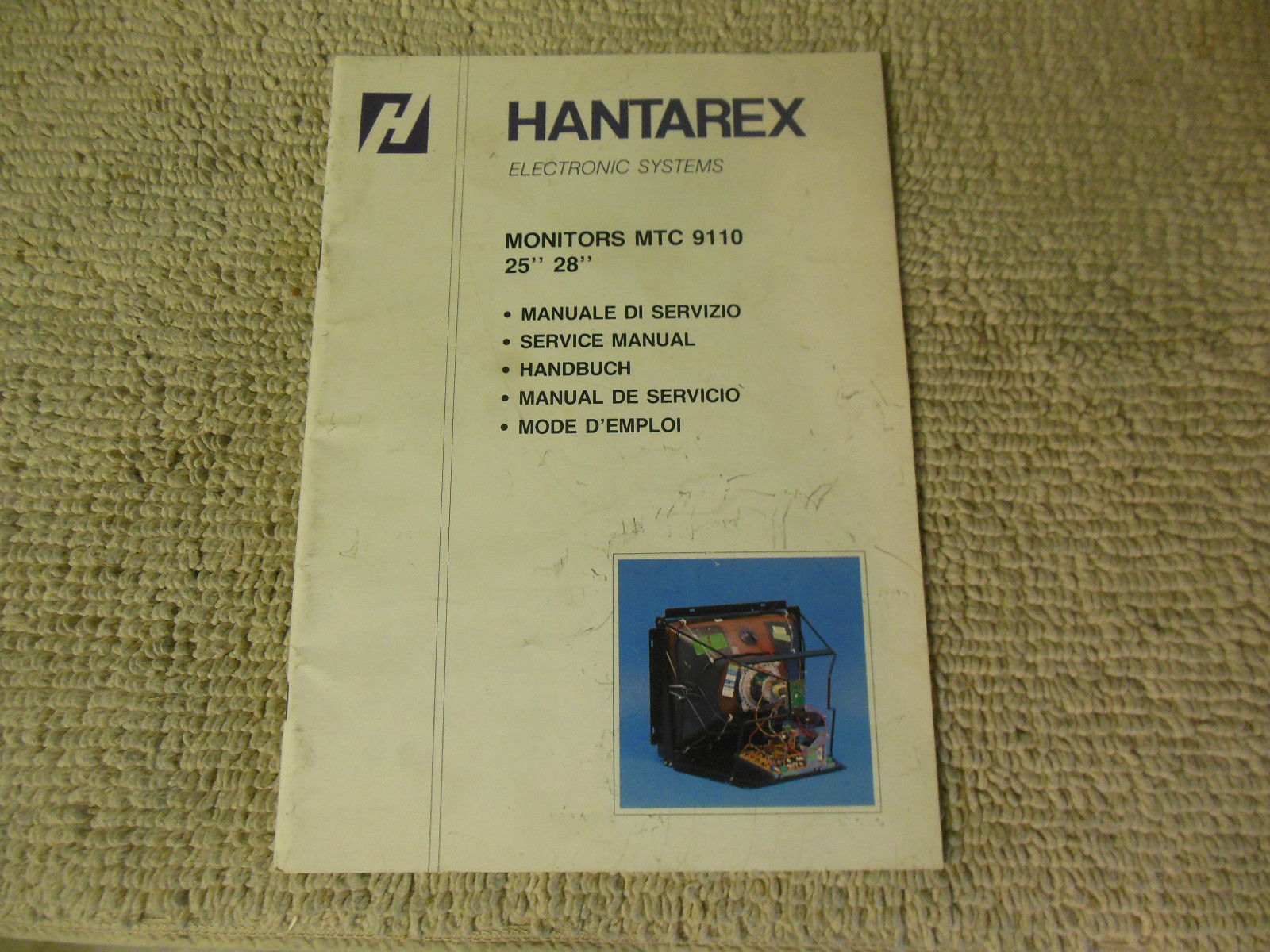 HANTAREX MTC 9110 25" 28" monitor original vintage arcade video game manual