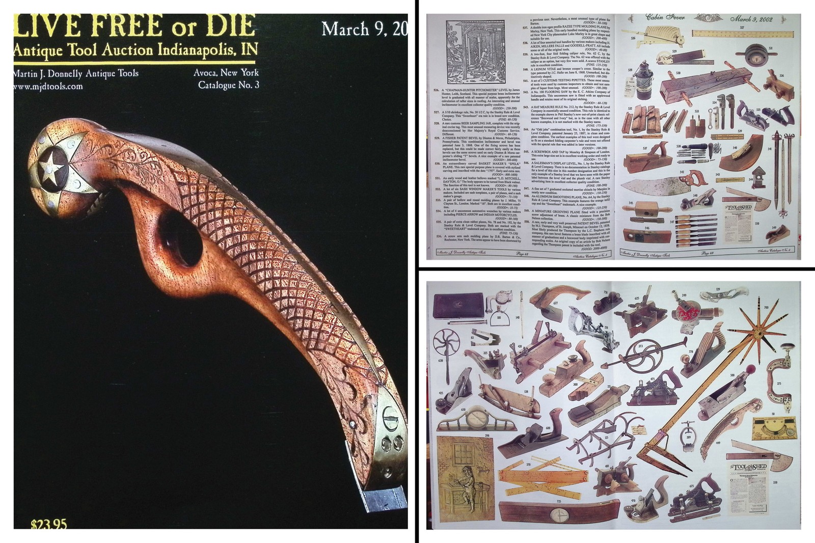 Full Color March, 2002 (IC02) Antique Tool Auction Catalog & Prices Realized
