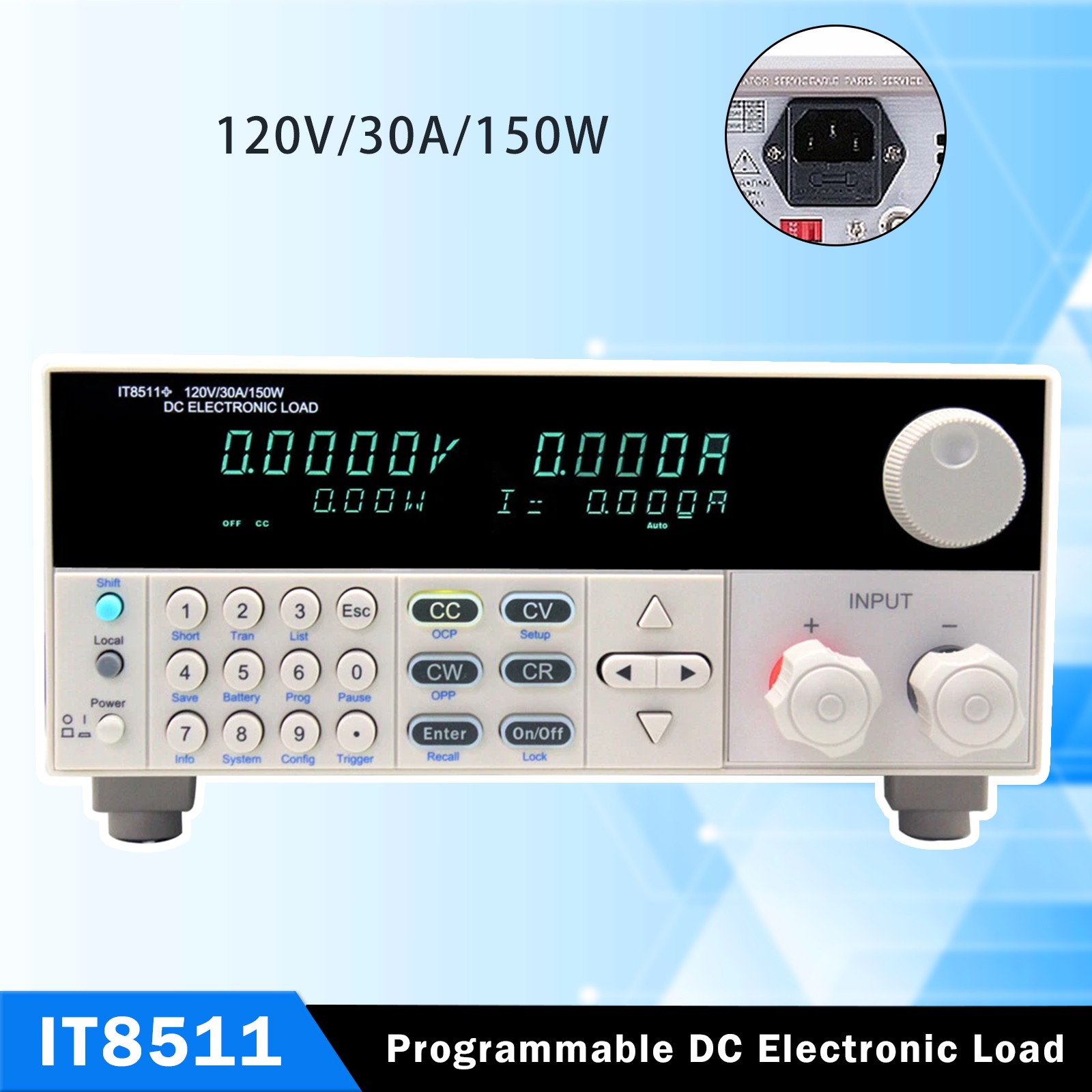 IT8511+ Programmable DC Electronic Load Single-Channel 120V/30A/150W