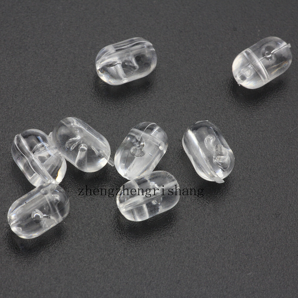 200pcs Transparent Fishing cross beads plastic Clear Double Pearl Drill Beads
