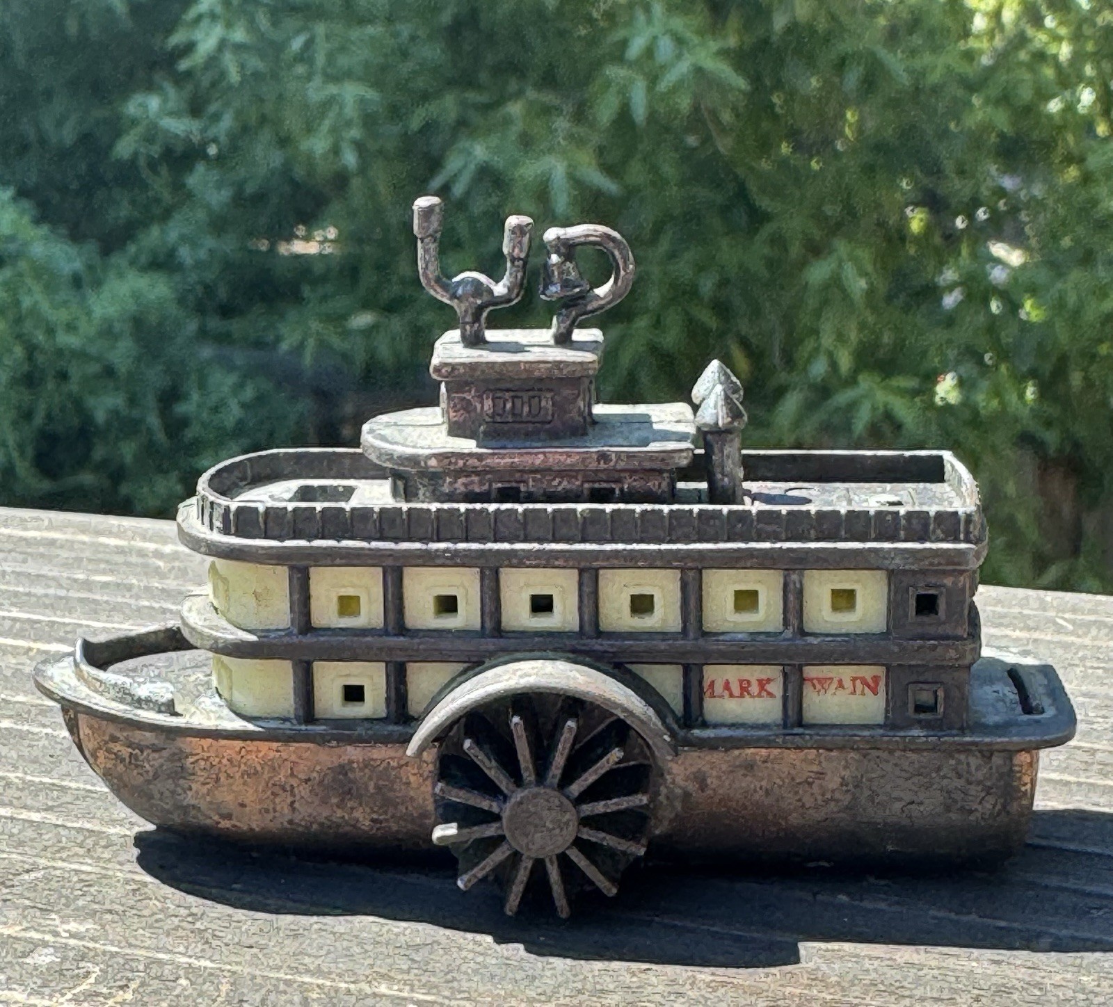 Antique Vintage Mark Twain Steam Boat Pencil Sharpener/ Hong Kong