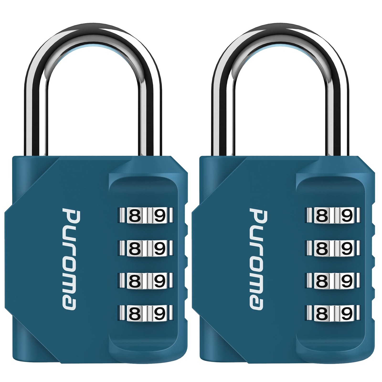 Puroma 2 Pack Combination Lock for Locker 4 Digit Medium, Peacock Blue