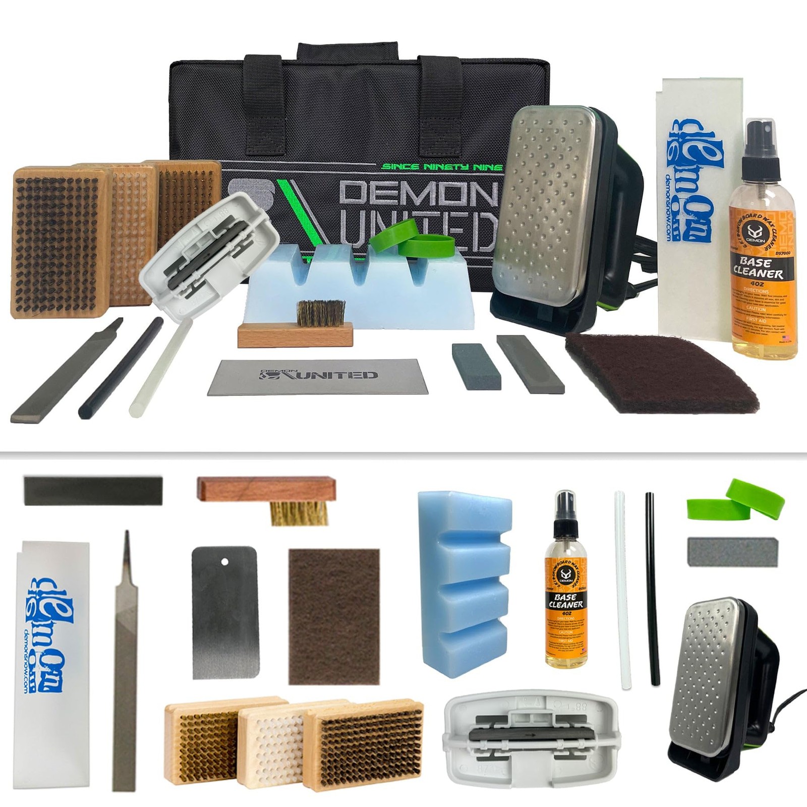 Demon Hyper Speed Ski & Snowboard Tune Kit with Iron, 1lb Wax Block & Base Clean