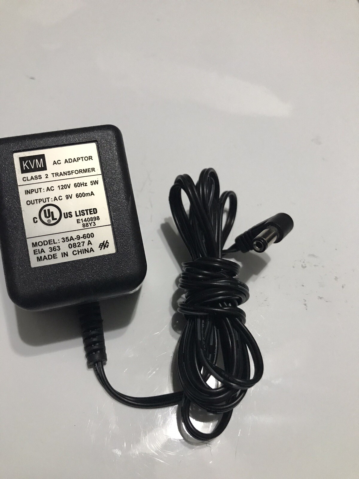 KVM 35A-9-600 AC Power Supply 9V 600mA, 0.6a Genuine