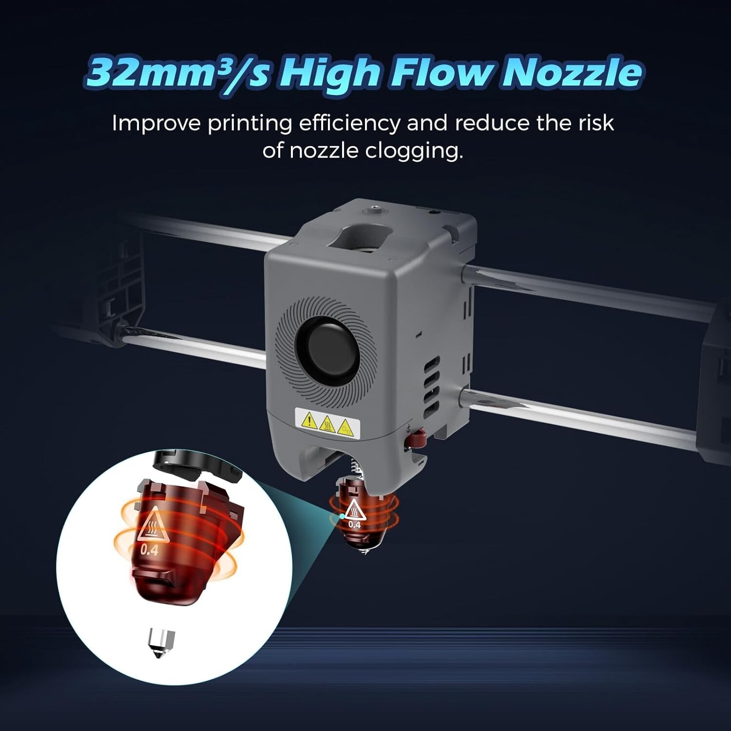 FLASHFORGE Adventurer 5M Series 3D Printer Nozzle Assembly 280℃ High Flow 32mm³/