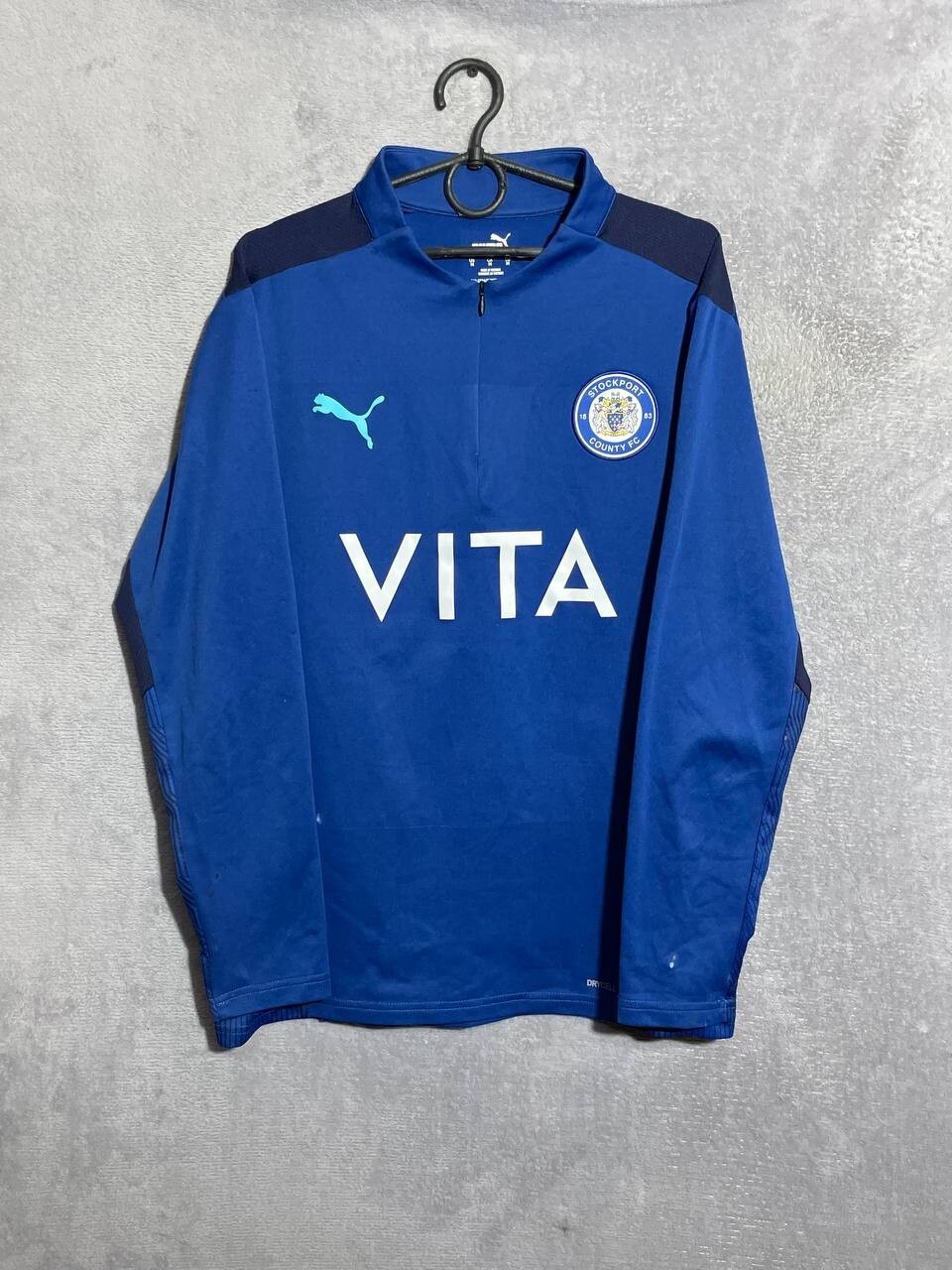 Stockport County Training Jacket Long Sleeve Blue Puma Polyester Mens Size M