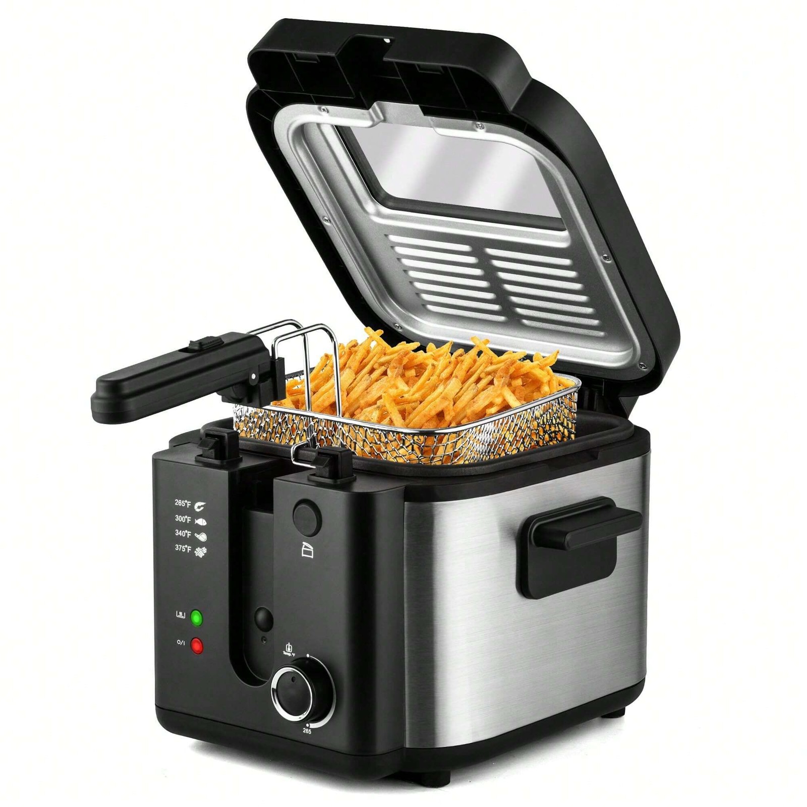 1500W 2.5L Electric Deep Fryer with Basket, Non-Stick Pot & Temperature Control