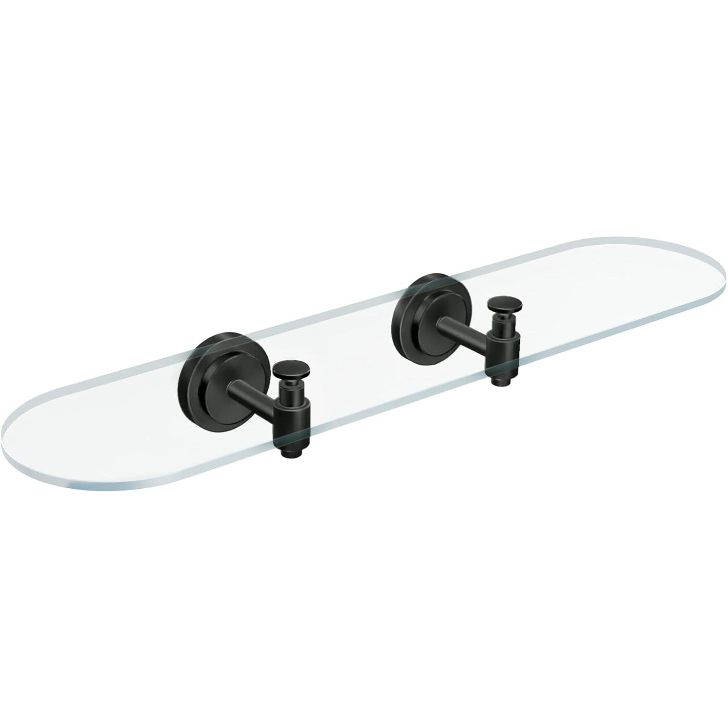 Moen DN0790BL Iso Vanity Glass Shelf Matte Black Bathroom Wall Mount 24"