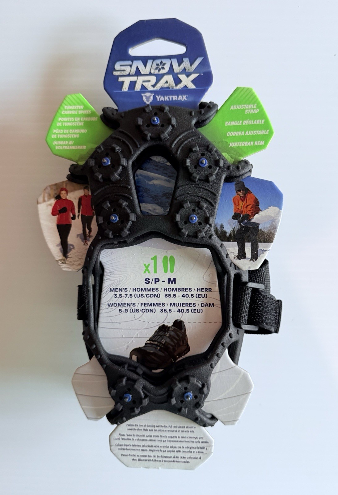 Yaktrax SnowTrax Ice Cleats S/P - M Winter Traction Device Spikes Grip Snow New