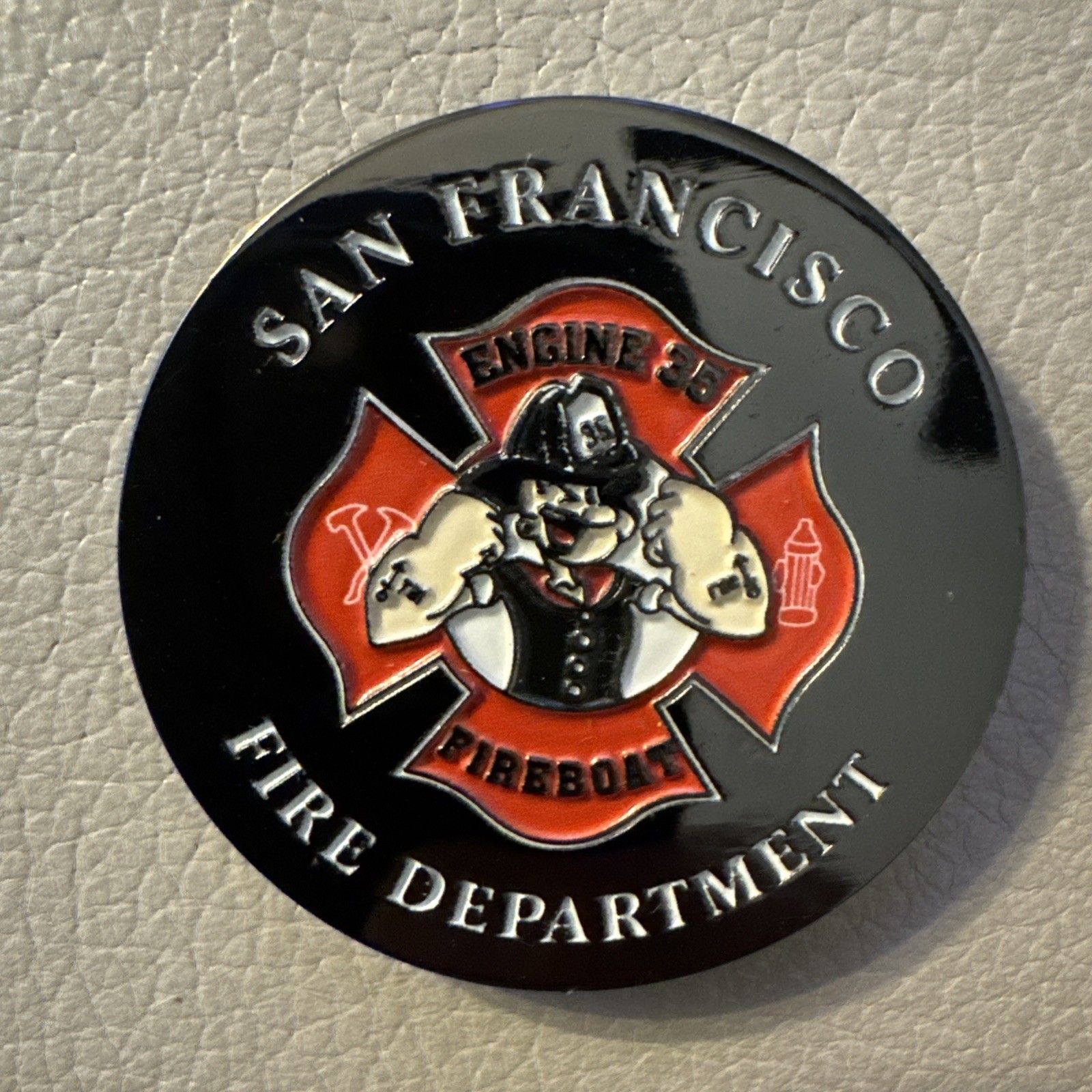 SFFD San Francisco Fire Department Engine-35 Fireboat Popeye Challenge Coin