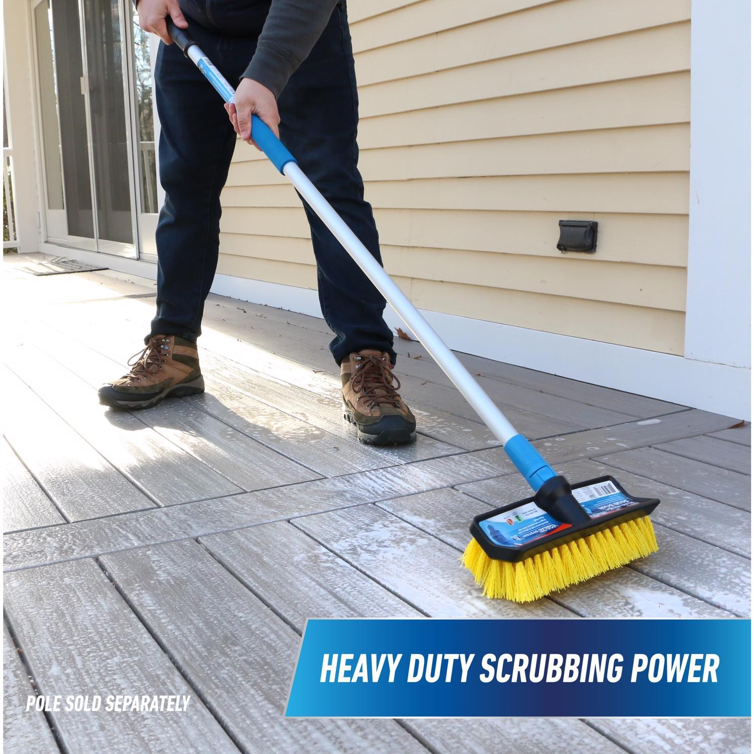 Unger 976830 Black/Yellow Synthetic Hard Bristle Multi-Angle Scrub Brush 10 Win.