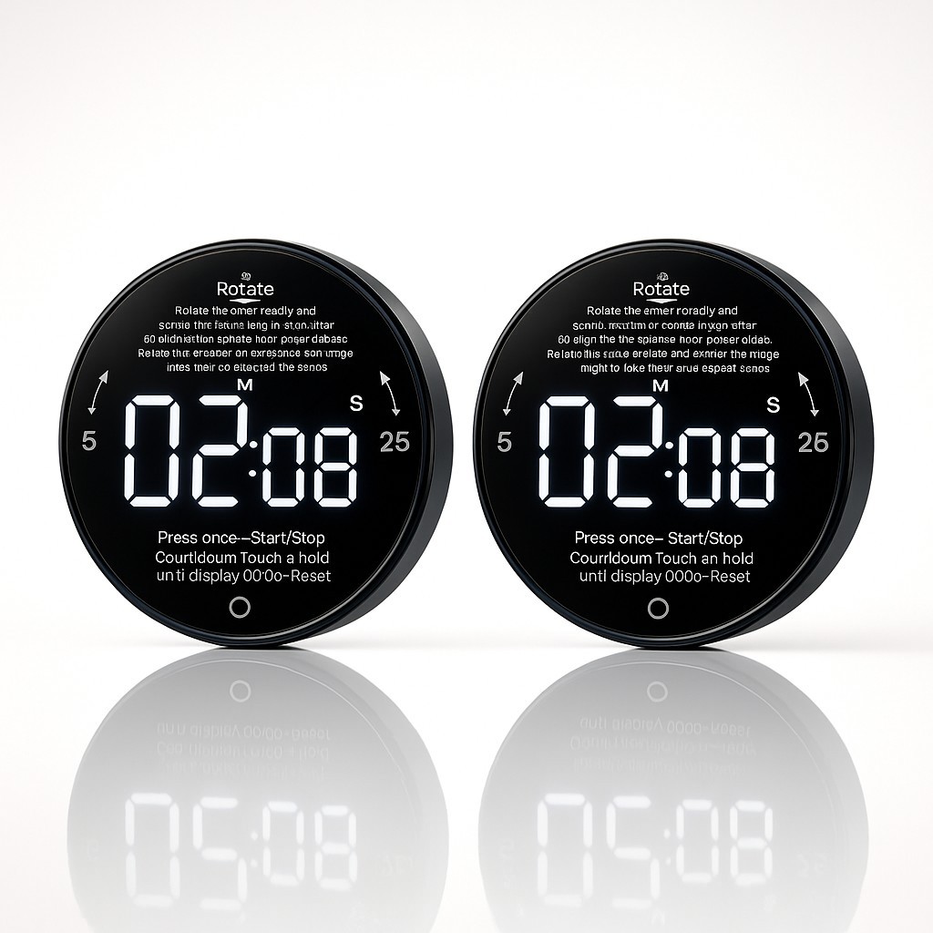 2-Pack JUNVIL JW-3102 Digital Kitchen Timers – Large LED Display, Magnetic Back,