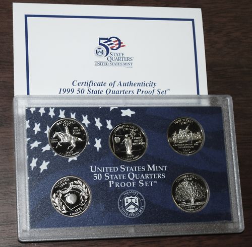 1999-s Clad QUARTERS Proof Set in original BLUE box