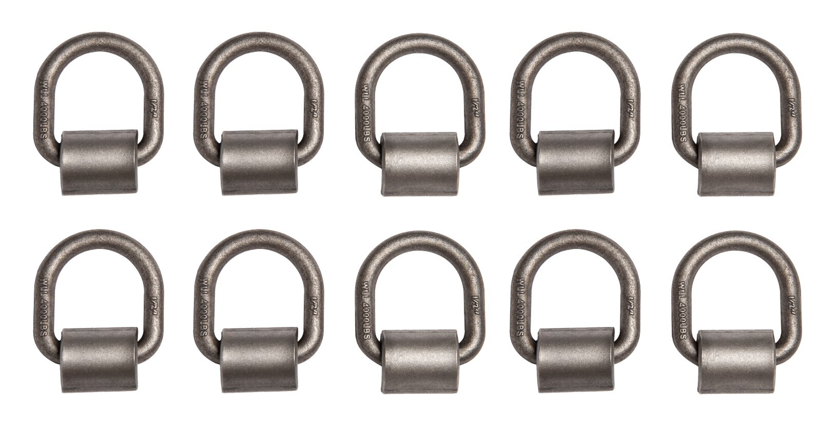 (10) 1/2" D Ring Weld-On Flatbed Truck Trailer Ratchet Strap Cargo Tie Down Ring