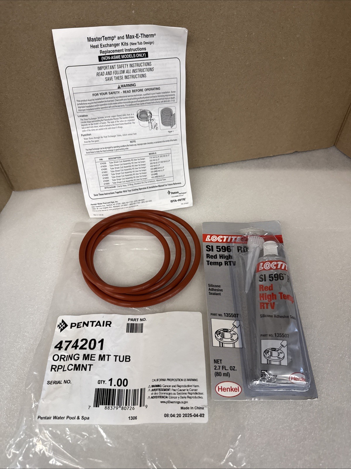 Pentair Combustion Chamber O-Ring Kit 474201