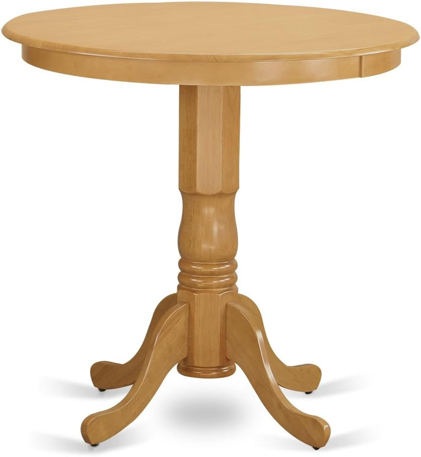 JAPB5-OAK-W 5 Piece Counter Height Dining Table Set Includes a round Kitchen Tab