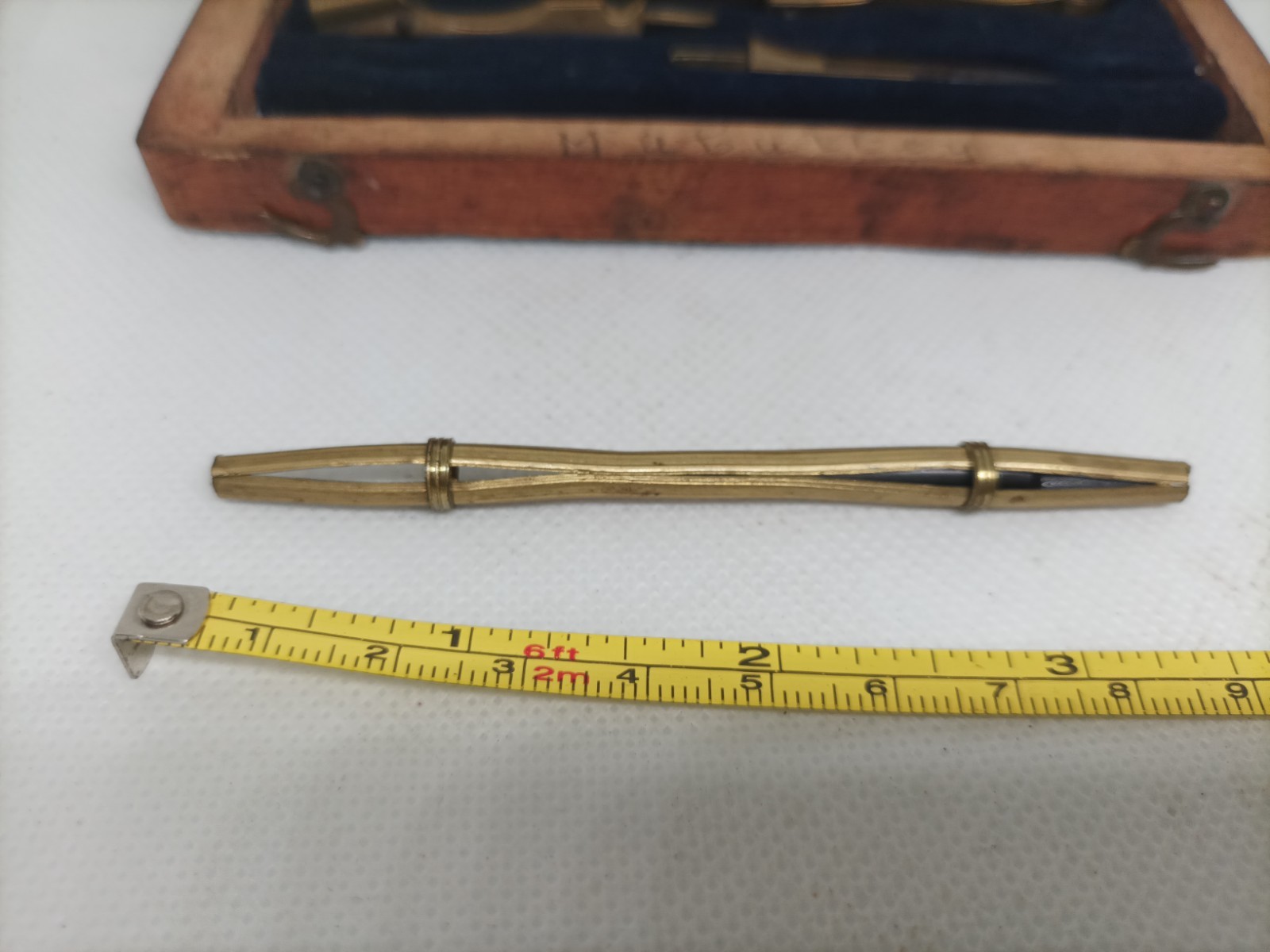 Vintage Wooden Boxed Drawing Instruments Draughtsman's Compass ?