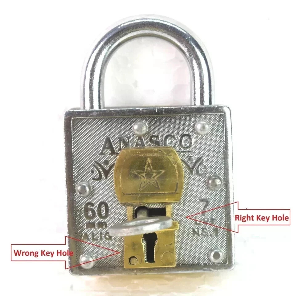Indian Tricky Durable Strong Padlock - Magic Secret Lock with Hidden Key Hole