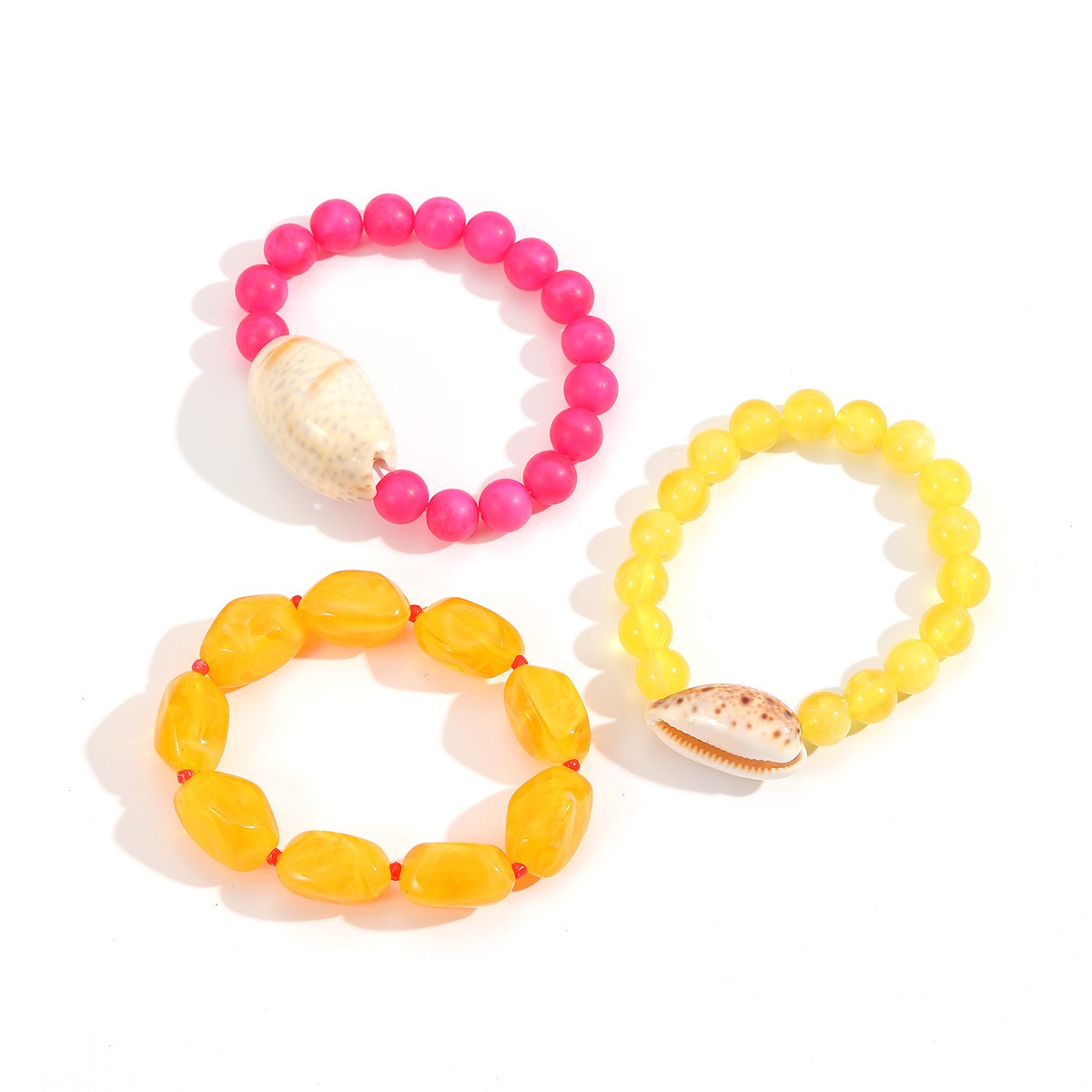 3PCS Ocean Beach Bracelet Set For Women Shell Pendant Summer Vacation Jewelry