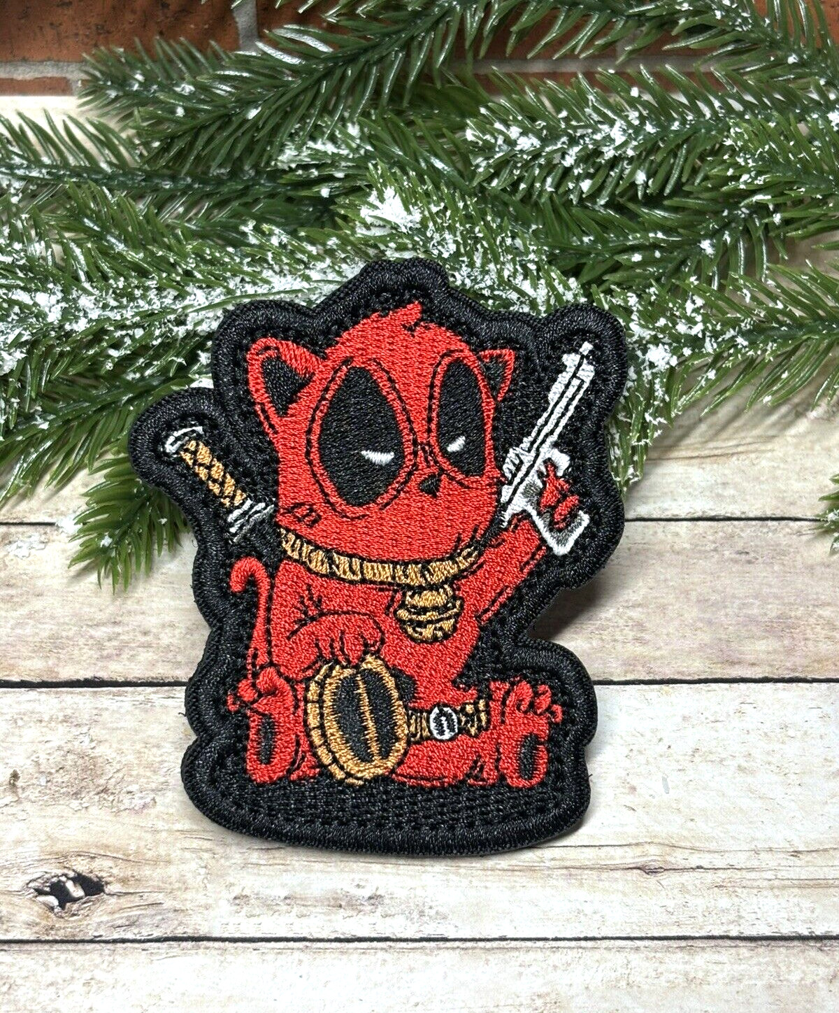 Embroidered Tactical Patch - Deadpool Patch - Lucky Cat Patch - Hook & Loop