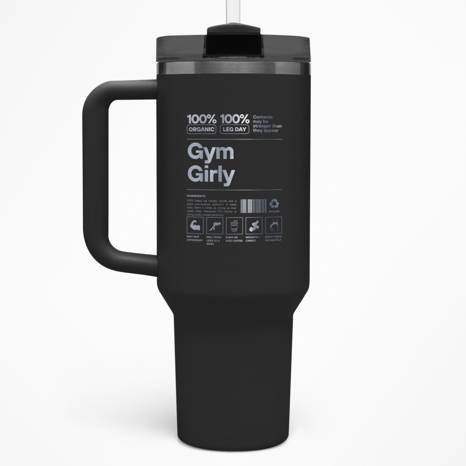 Gym Girly - Cute Gym Tumbler with Handle and Straw