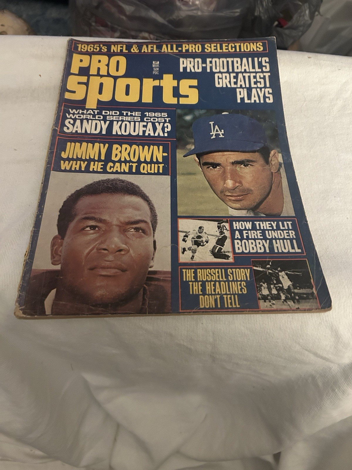 Pro Sports Magazine March 1965 Jim Brown Sandy Koufax NFL AFL Football BobbyHaul