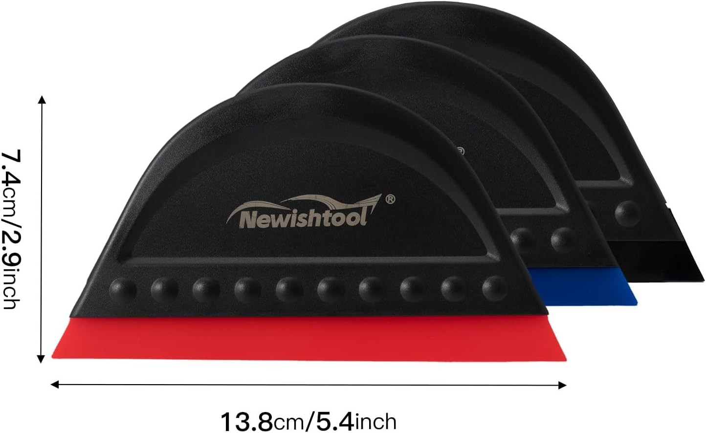 Window Tint Squeegee Black Small Scraper for Vinyl PPF Tools, 3 PCS Different