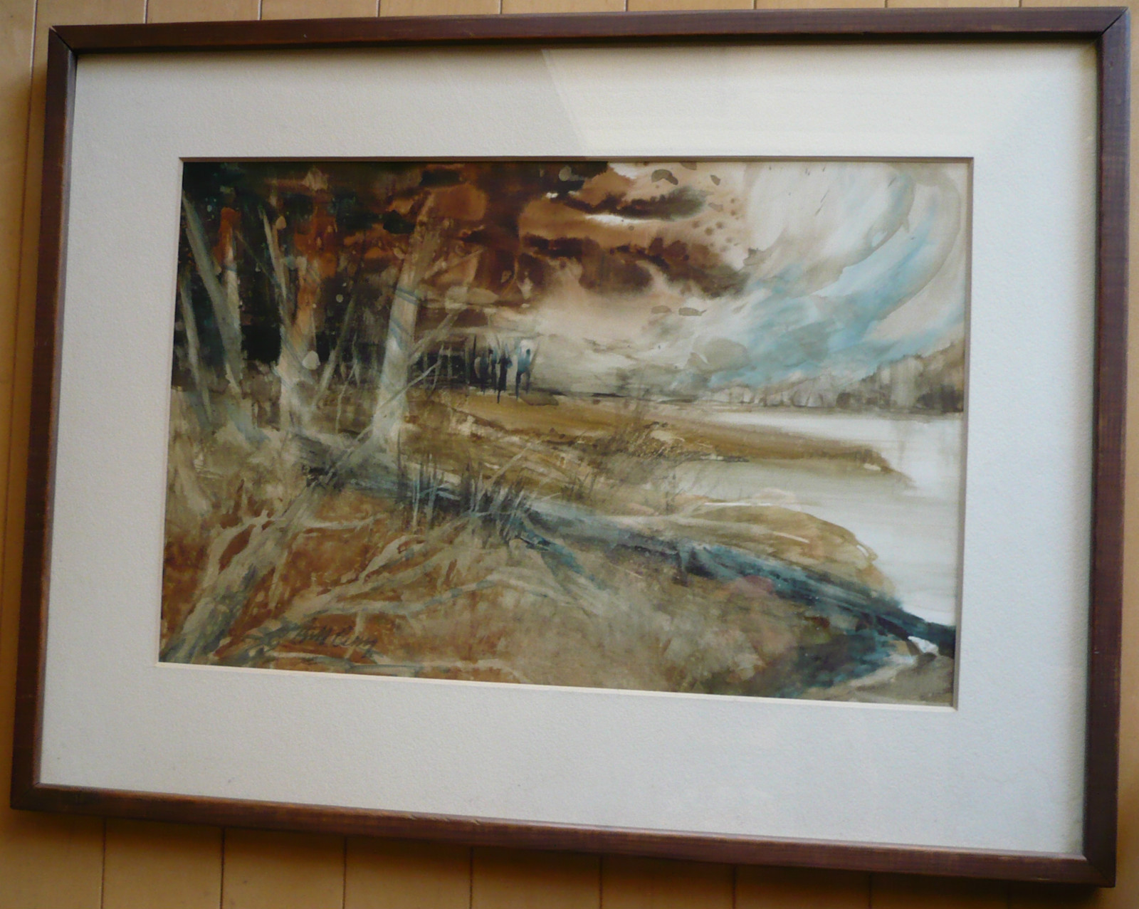 MYSTERY MODERNISM BILL BERRY ?, ABSTRACTION EXPRESSIONIST MIXED MEDIA LANDSCAPE