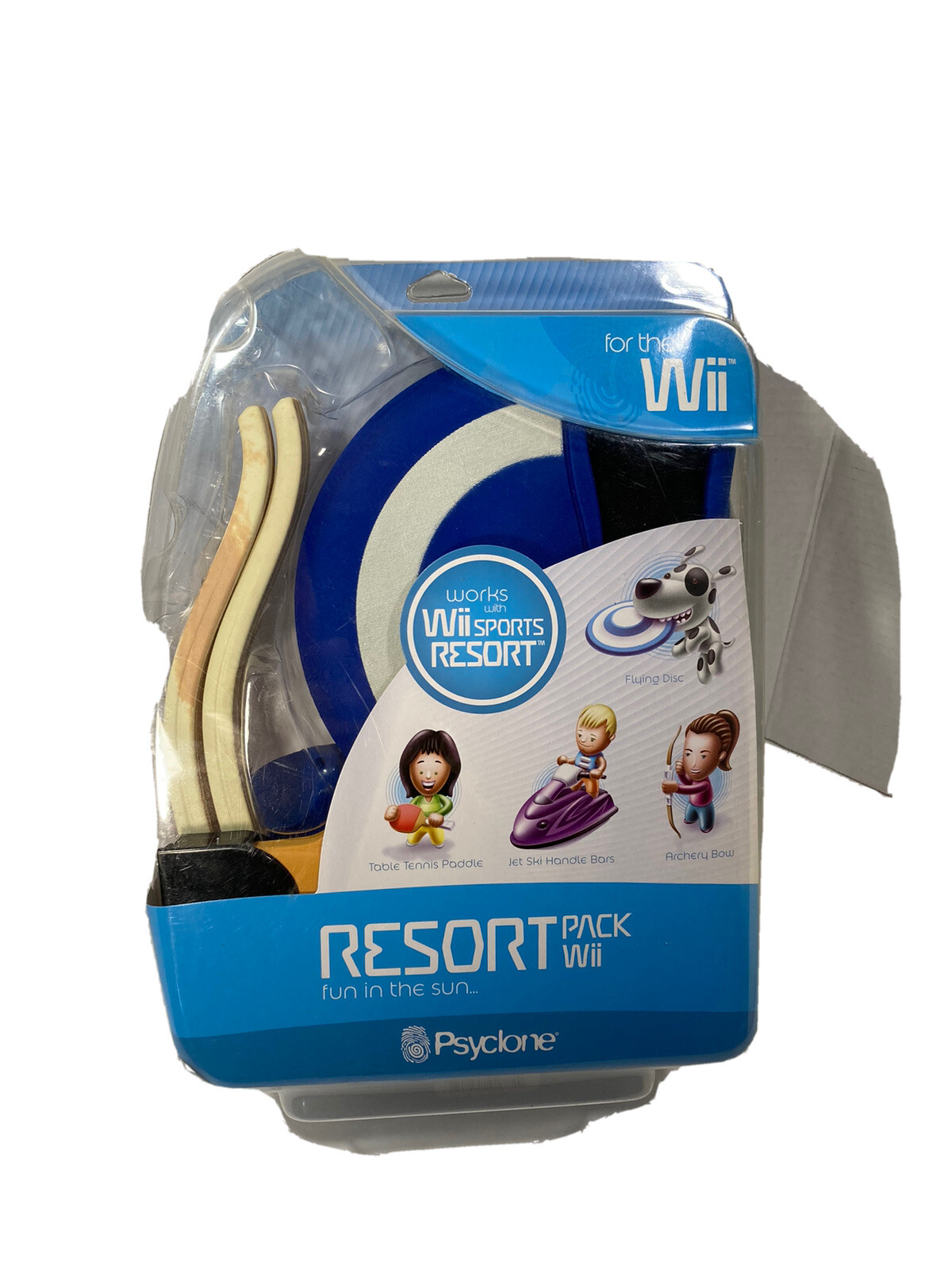 Psyclone Wii Sports Resort Pack Bundle-Disc-Tennis-Jet Ski-Bow-New & Sealed