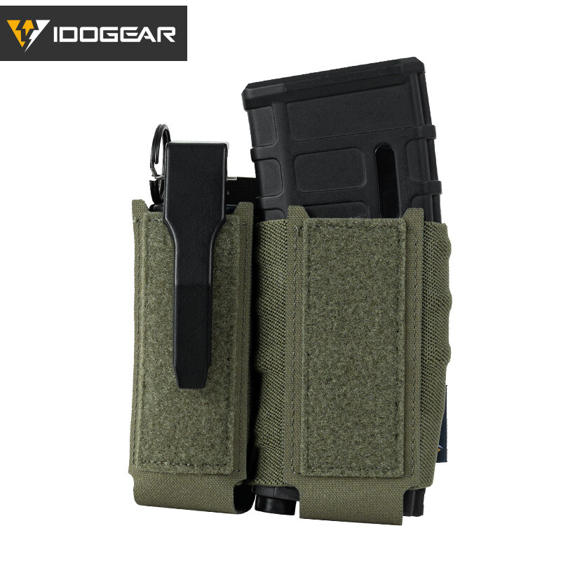 IDOGEAR Tactical Pouch Double MOLLE Belt Bag Detachable Flip-top Tool Pouch Gear
