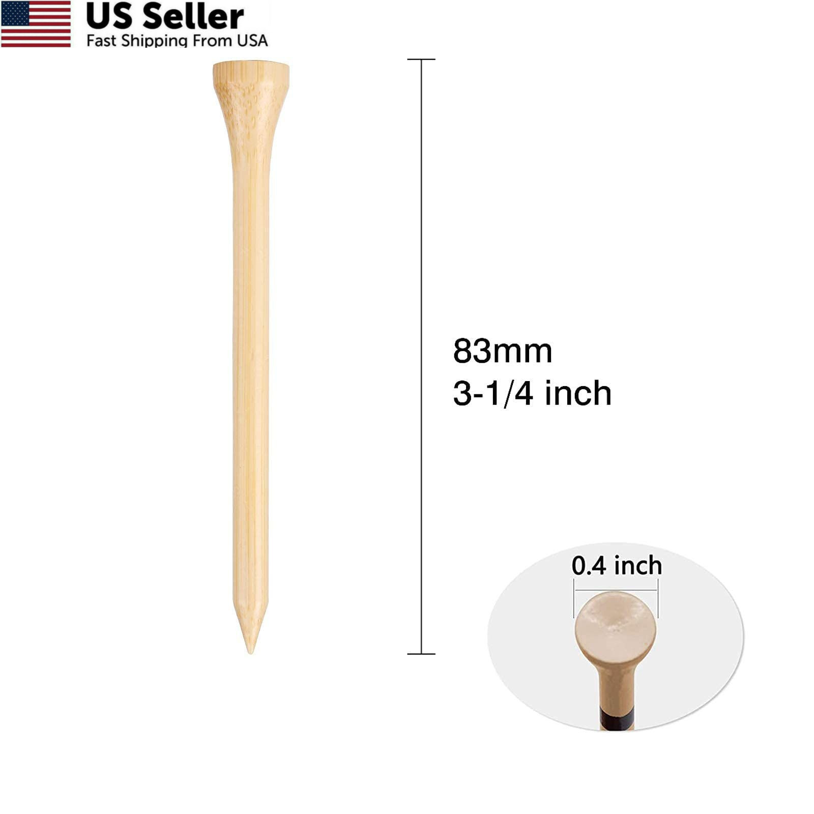 GFGL Golf Tees Durable Bamboo 100Pcs 3-1/4" Friendly Primary