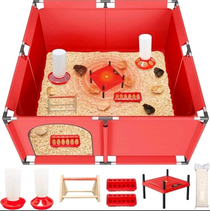 NEW Chicken Brooder Kit All-in-one  Heating Plate, Feeder & Waterer, Play Perch