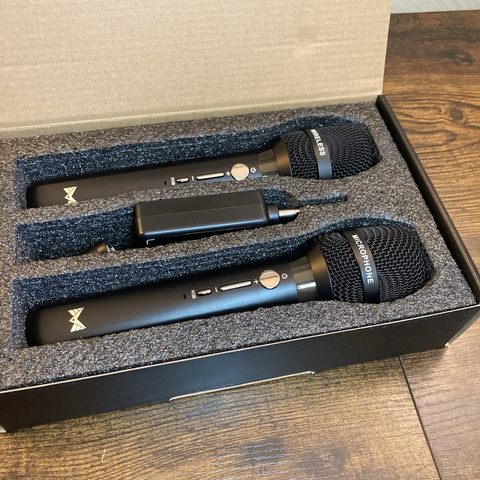 Wireless Dual Microphones 200FT Range 40H Battery Low Latency LED Karaoke Mic