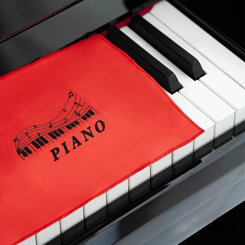 88-Key Piano Keyboard Dust Cover, Red/Grey Upright & Electric Piano Protector, U