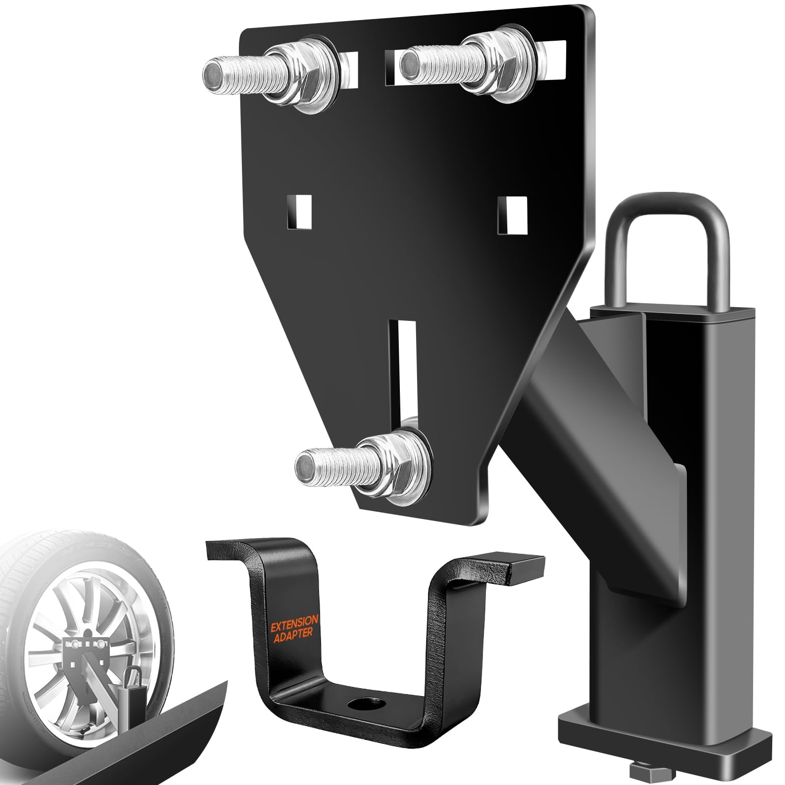 Spare Tire Mount for Trailers  Fits Most Stake Pockets, 160 Lbs Capacity