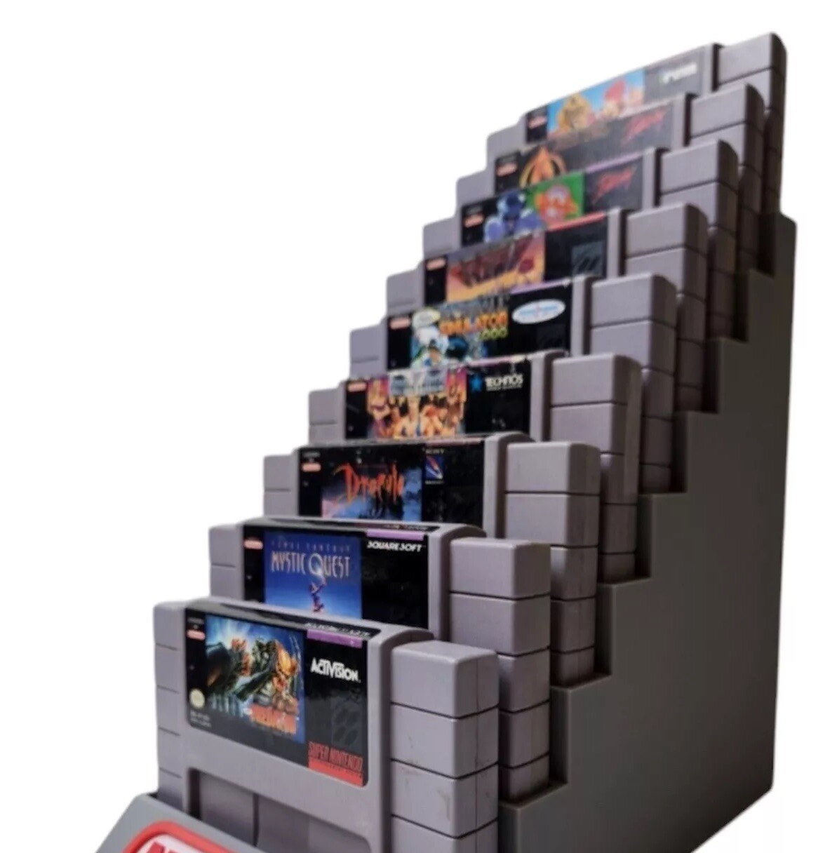 Nintendo SNES - Nine Cartridge Display Stand Retro Game Display Tower - New