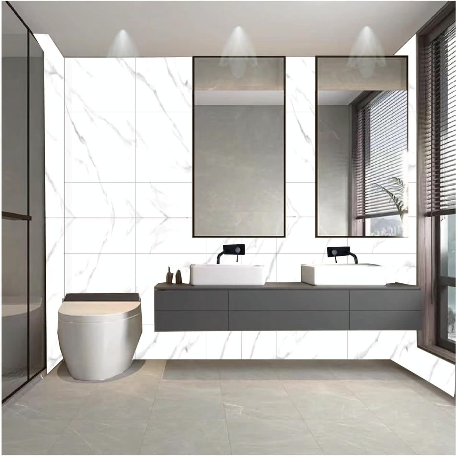 15pcs White PVC Stick-On Floor Tiles – Durable & Easy to Apply
