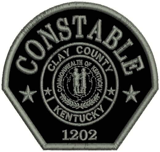 CLAY COUNTY CONSTABLE 1202 EMB PATCH 3.65x4.10''HOOK ON BACK black/gray