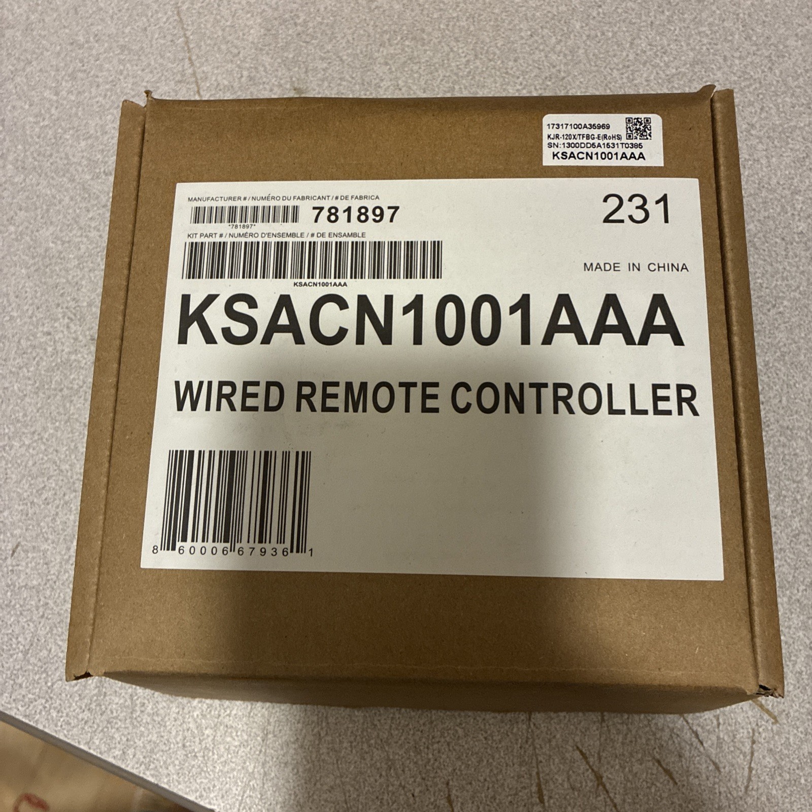 NEW Carrier KSACN1001AAA Wired Remote Controller Thermostat for Ductless Systems