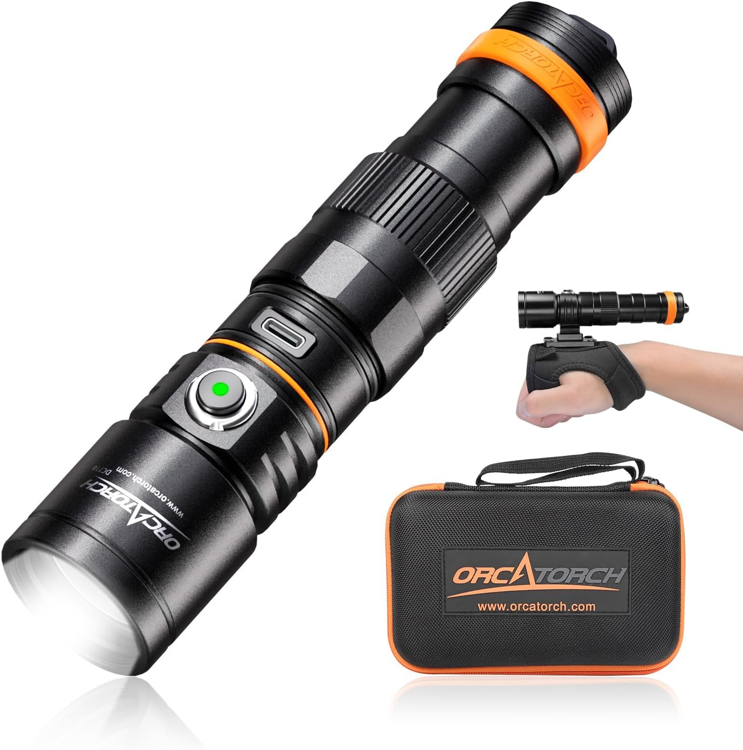 3000 Lumens DC710 Rechargeable Scuba Dive Light, IP68 Waterproof Torch