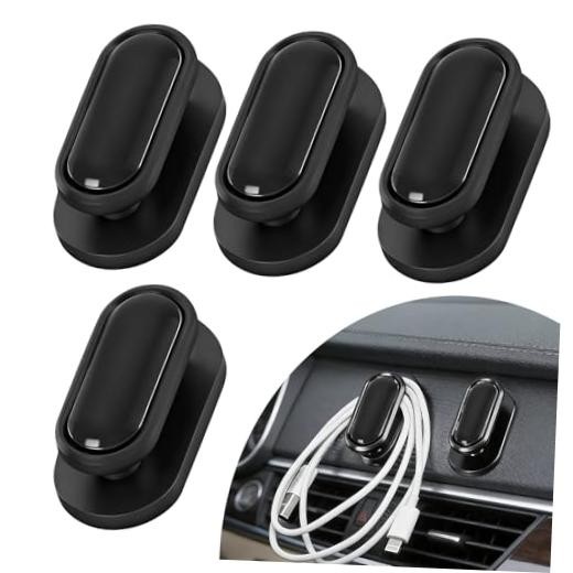 4PCS Car Mini Hooks - Car Dashboard Hooks - Multifunctional Self - Bright Black