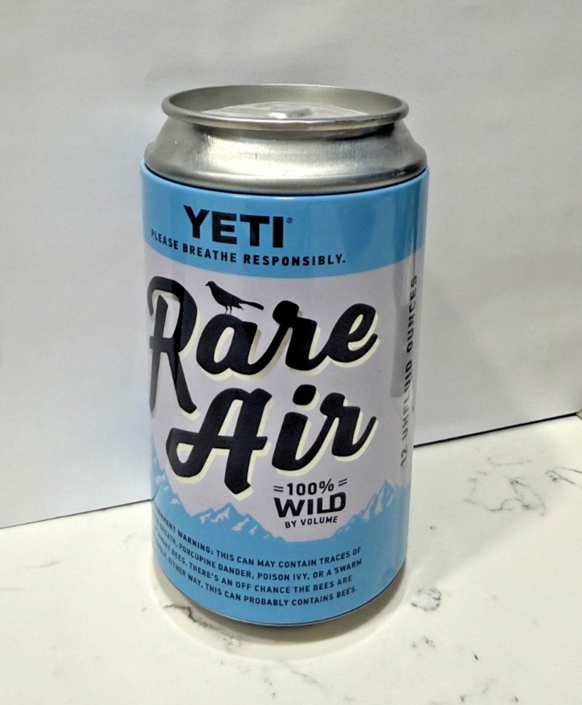 YETI Rare Air Limited Edition 12 OZ Stash Can with sticker