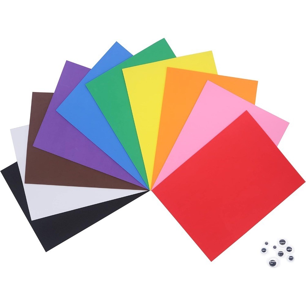 10 Pack 9x12 Inch 2mm EVA Foam Sheets for Crafts, DIY Art Projects, Handmade