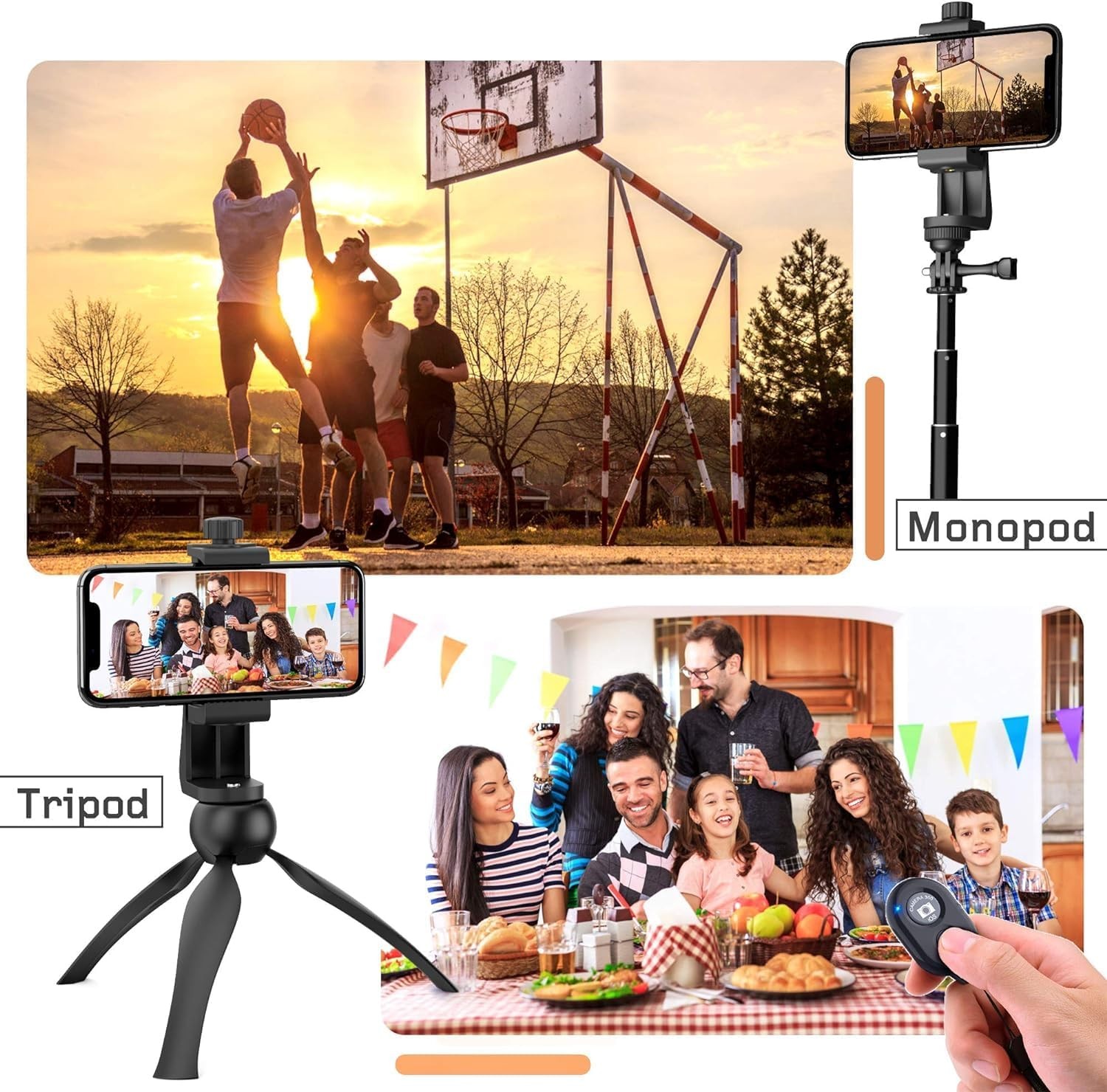 Flexible Small Octopus Tripod Bluetooth Remote Stand Rotating Phone Holder
