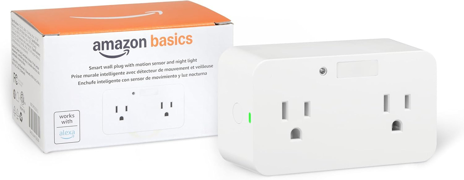 Smart Plug Motion Sensor Night Light a WiFi Outlet No Hub White