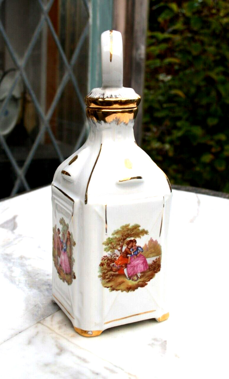 Vintage 1969 Giffard Creme De Menthe Painted Empty Decanter ~ FRANCE