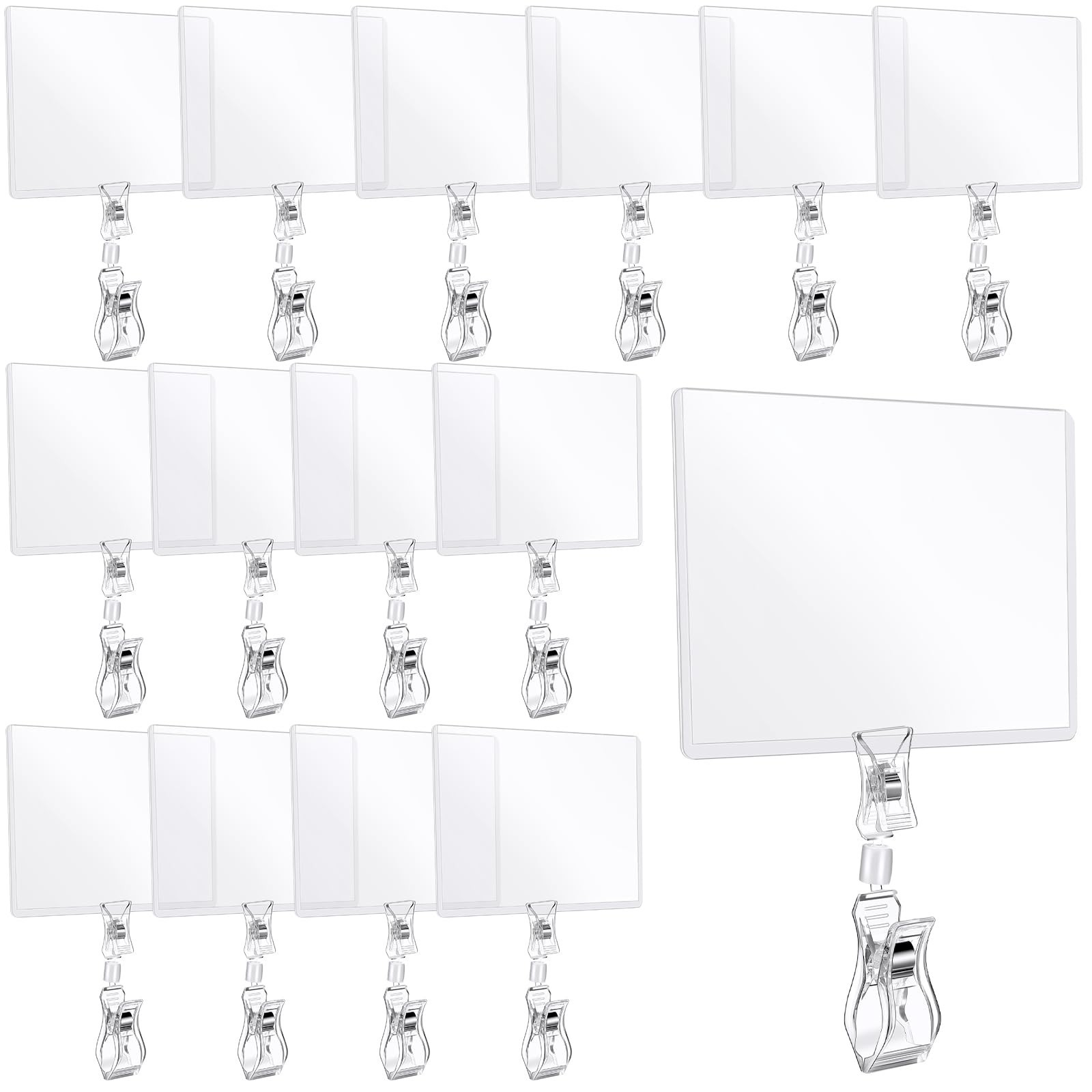 Epakh 20 Pieces Sign Clips Rotating Price Tag Clip Swivel Sign Holder for Han...