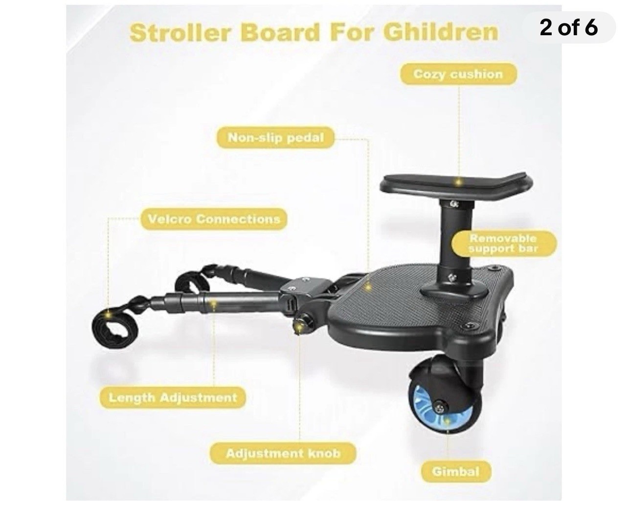 Universal Stroller Board | Stroller Attachment for Toddler to Ride | Stand Sit