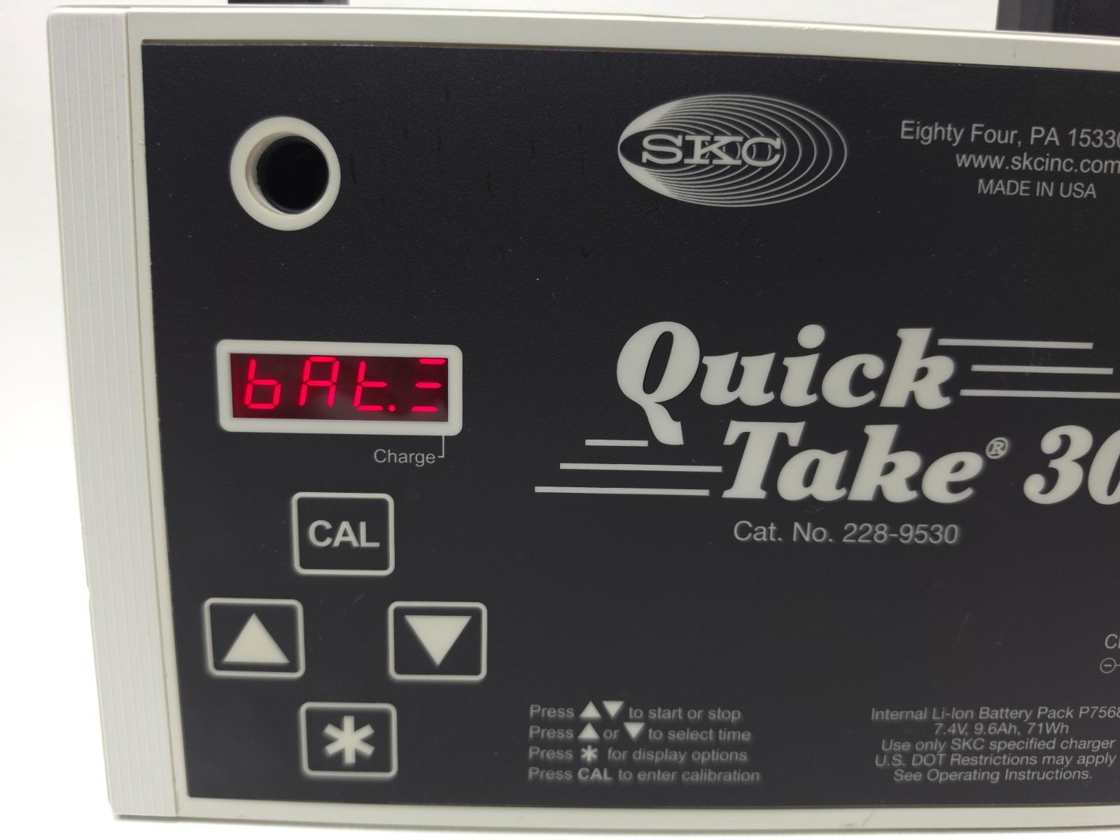 SKC Quick Take 30 228-9530 Air Sampler Sampling Pump & Filter Holder No Charger