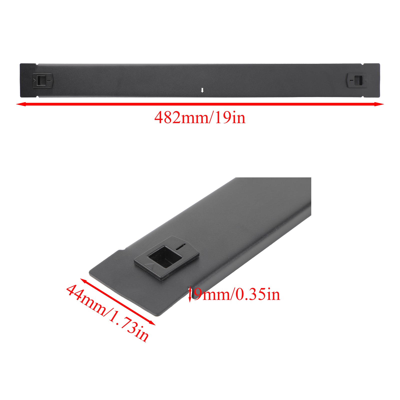 1/2 Pack 1U Brush Cable Management Panel Blanking Plate for 19" Server Rack